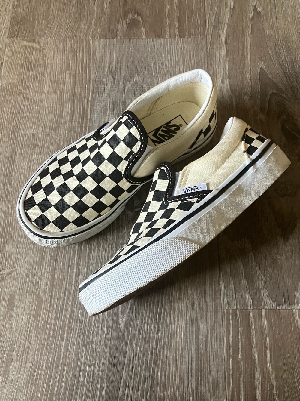 Vans Classic Slip-On Checkerboard Sneakers - Black & White